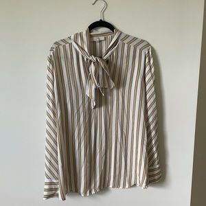 LOFT Striped Blouse: XL